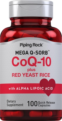 [BRSWYBDQPMPQ4HQV] Piping Rock CoQ10 120mg | 100 Capsules | with Red Yeast Rice and Alpha Lipoic Acid | Mega Q-Sorb Coenzyme Q10 | Non-GMO, Gluten Free Supplement