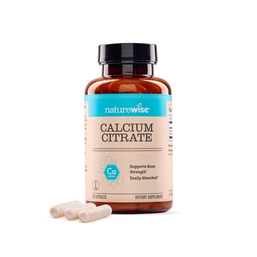 [BRSRACAPBUPQI3TZ] NatureWise Calcium Citrate 500mg Capsules - Supplement for Bone Health - Easy to Digest & Absorb - Vegan, Non-GMO, Gluten-Free - 90 Count[30-Day Supply]