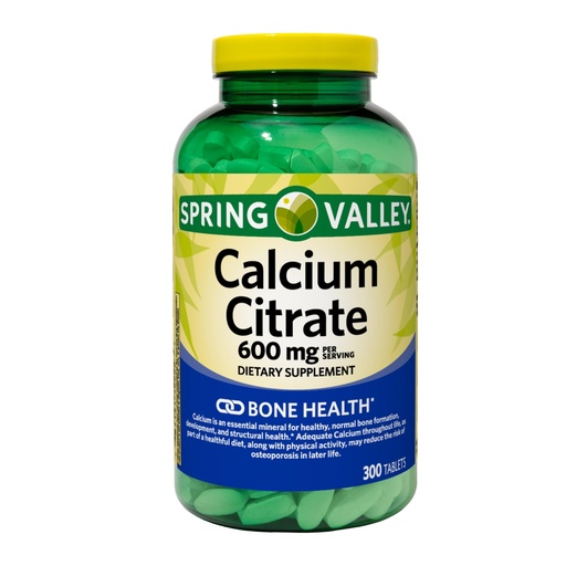 [BRSRAHY6BEOQOA35] Calcium Citrate 600mg Tablets - Pure Calcium Citrate Supplement, 300 Count - Supports Bone Health and Wellness, Citrato de Calcio, High Absorption Calcium 600 mg