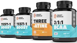 [BRSWYEA6C5YWKFLZ] Get Bigger with BCAA, Creatine and Test 1 Boost (2 Month Supply)