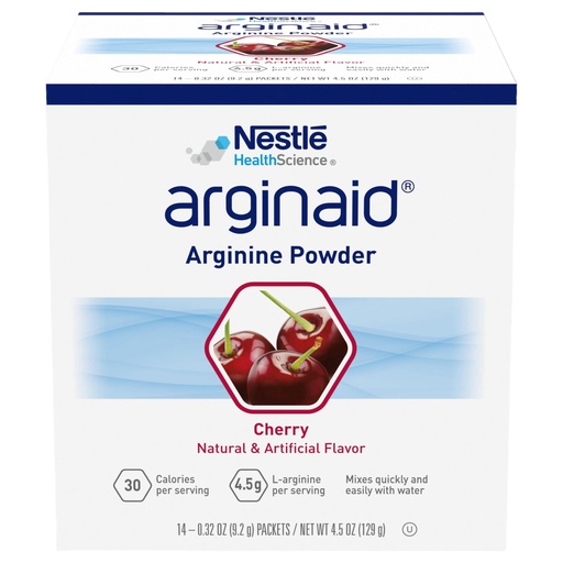[BRSWIYY6OUNRYF3C] Arginaid Arginine Powder, Drink Mix Formula with 4.5g L-arginine Per Serving, Vitamin C & Vitamin E, Cherry Flavor, 0.32 Ounce, Pack of 56