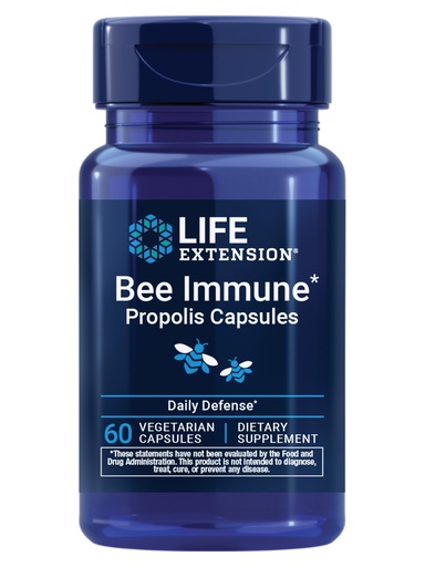 [BRSRGY37BF5R63D3] Life Extension® Bee Immune Propolis Capsules, Immune Support, Respiratory Health, bee Propolis, Gluten-Free, Non-GMO, Vegetarian, 60 Capsules