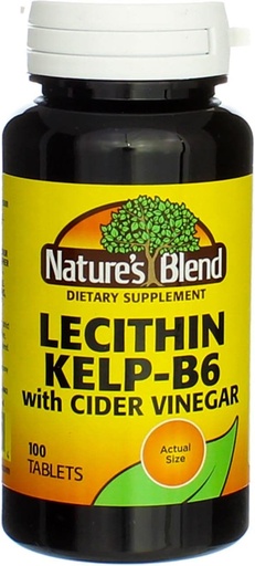 [BRSWIZQCCQDR42DK] Nature's Blend Lecithin Kelp-B6 with Cider Vinegar 100 Tabs (Model: 079854600704)