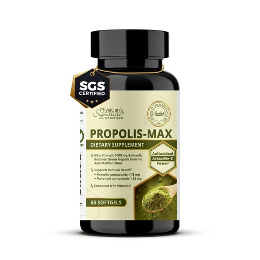 [BRSRMBIHAUHROFDA] Brazilian Green Propolis Extract 1000mg – High Strength Softgels | With Artepillin-C, Flavonoids & Phenolics – Immune Support Supplement – SGS Tested – Non-GMO – 60 Softgels