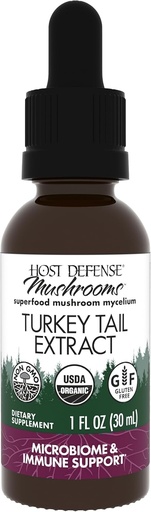 [BRSWKZIEDIBA2E36] Host Defense Turkey Tail Extract - Digestive Health & Immune Response Support Supplement - Mushroom Supplement for Gastrointestinal & Gut Microbiome Support - 1 fl oz (30 Servings)*