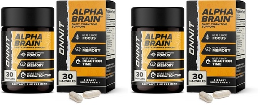 [BRSRGGQZCV4BYCQ7] ONNIT Alpha Brain Nootropic Brain Supplement for Men and Women, IGEN Non-GMO Tested, Memory, Mental Clarity, Cognitive Support and Focus Capsules with L-Theanine and Vitamin B6, 30 Count (Pack of 2)