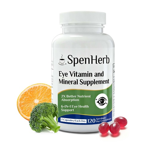 [BRSRGZTRDMARMAD6] Eye Vitamin and Mineral Supplement Vision Support 120 Vegan Soft Gels, Contains Lutein, Zeaxanthin, Vitamin C & E, Zinc, Copper, Eye Health Supplements for Adults, 1 Pack