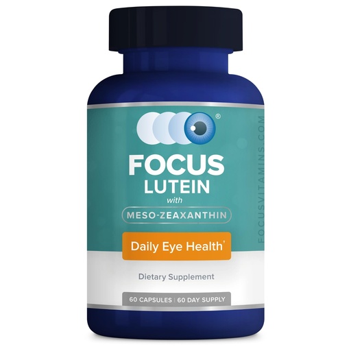 [BRSREZQ6CR5G2YA2] Focus Lutein for Eyes with Meso-Zeaxanthin, Eye Vitamin Supplement, 60 Count, 60 Day Supply, Daily Vision Support for Digital Screens, Bright Lights, Sunlight, Vegan and Sugar-Free, Made in USA
