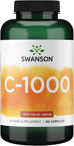 [BRSWIFY7BAAG23AV] Swanson Vitamin C w/Rose HIPS - Herbal Supplement Promoting Skin Health, Heart Health & Immune System Support - Natural Formula Promoting Protection & Wellness - (90 Capsules, 1000mg Each)