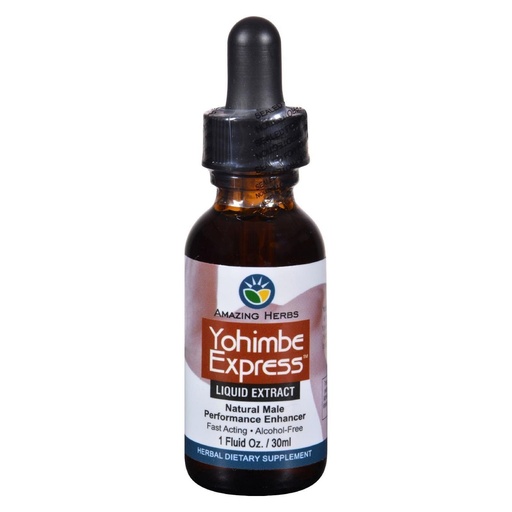 [BRSWIYTQBF7W2EDU] Amazing Herbs Yogimbe Express - Performance Enhancer, 100% Pure Yohimbe Bark Alcohol Free Liquid Extract, Herbal Dietary Supplement - 1 Fl Oz (Pack of 1)