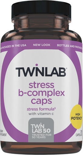 [BRSWIYTZOZ5GKGT4] Twinlab Stress B-Complex Caps - Energy Support Supplement with Vitamin B12 and B6-250 Capsules