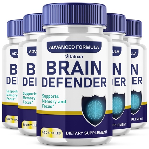 [BRSREEIPCECA4FAU] (5 Pack) Brain Defender Supplement, Brain Defend Pills for Focus and Memory Support, BrainDefender Advanced Nootropic Capsules Daily Clarity Cognitive Health Function, Brain Defense Vitamins (300 Ct)