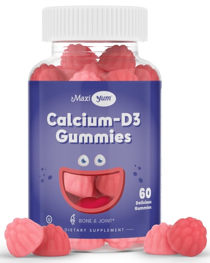 [BRSWGZYPA4JRGCTK] Calcium + D3 Gummy – Chewable Supplement for Bone Support – Kosher Gummies for Women, Men & Kids – Coral Source with Vitamin D – Kids Calcium & Immune Support – Citrate-Free – 60 Count