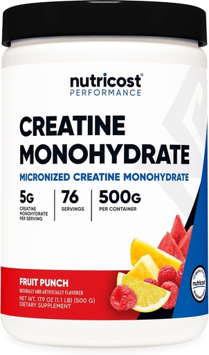 [BRSWKH32CADGG2LV] Nutricost Creatine Monohydrate Powder (Fruit Punch, 500 Gram)