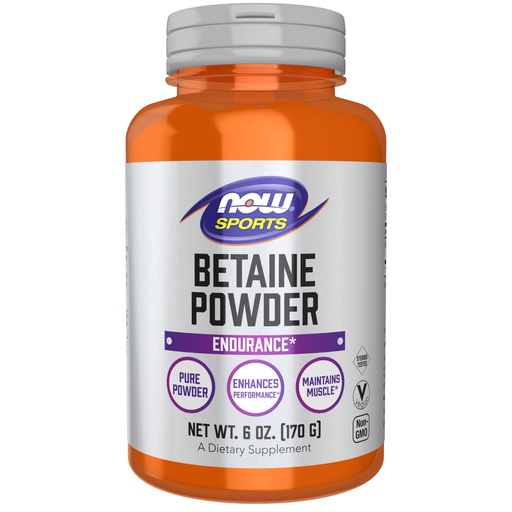 [BRSRMFIDB4GR63T6] Now Sports Nutrition, Betaine Powder, Endurance*, Pure Powder, Enhances Performance*, Maintains Muscle*, 6 oz (170 g)