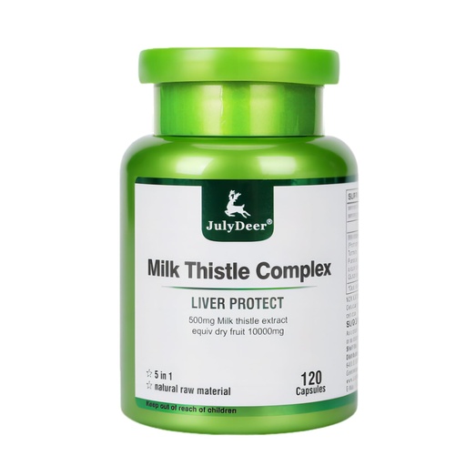 [BRSREZT3AACBQ2DX] JulyDeer Milk Thistle 500 mg Silymarin Marianum Liver Support, Antioxidant Support, Detox, Liver Protection Capsules for Staying Up Late, Drinking and Hangover, Dull Skin