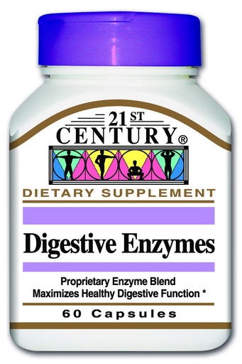 [BRSWIAATBEBGMG3K] 21st Century Digestive Enzymes Capsules, 60 Count (Pack of 3)