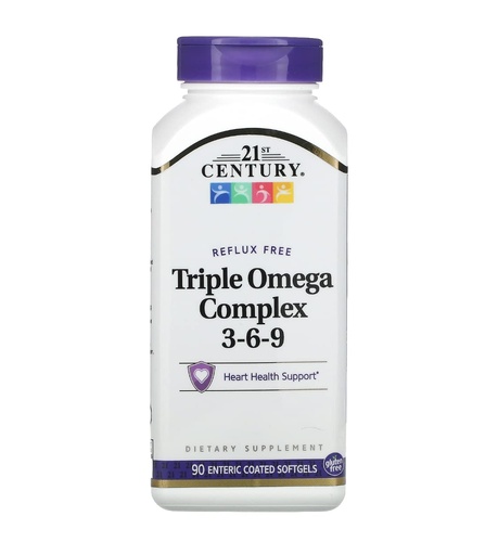 [BRSWKGABOMIQGYDC] Triple Omega Complex 3-6-9-90 softgels,(21st Century) by 21st Century Health Care