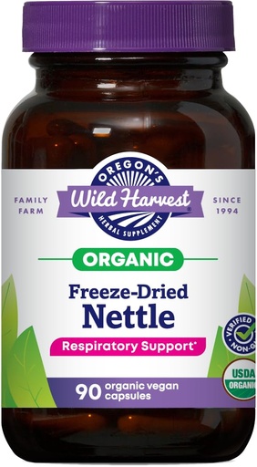 [BRSWIYTYOUIROHAZ] Oregon's Wild Harvest, Certified Organic Nettle Capsules with Stinging Hairs, Allergy Supplement, 600 mg, 90 Capsules