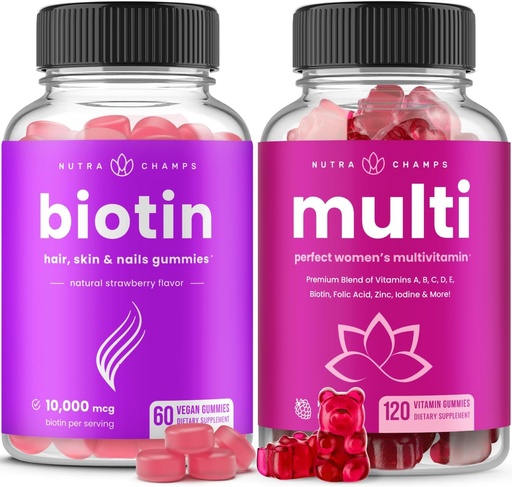 [BRSROGAOOEOQED3K] NutraChamps Biotin Gummies and Womens Multivitamin Gummies