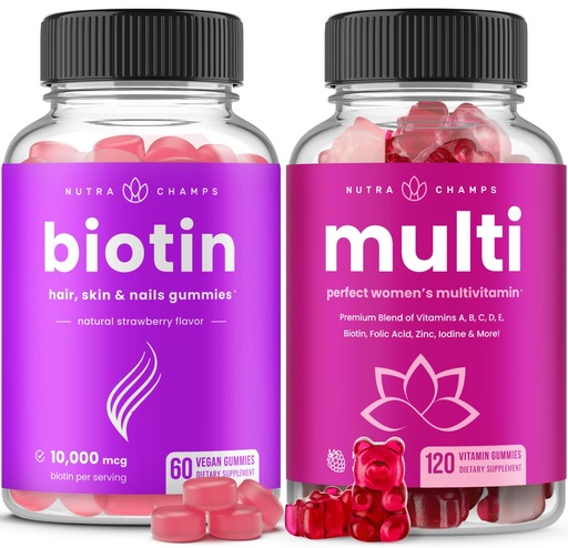 [BRSROGAOOEOQED3K] NutraChamps Biotin Gummies and Womens Multivitamin Gummies