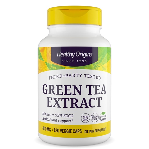 [BRSRGYAZAR4AIAA3] Healthy Origins® Green Tea Extract 400 mg, 95% EGCG, High-Potency Antioxidant & Immune Support, 120 Veggie Capsules