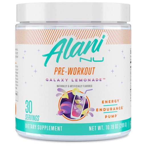 [BRSWYH35PICW2CLL] Alani Nu Pre Workout Powder GLAXAY Lemonade, Amino Energy Boost, Endurance Supplement, Sugar Free, 200mg Caffeine, L-Theanine, Beta-Alanine, L-Citrulline, 30 Servings