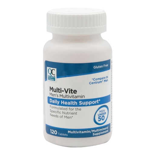 [BRSRMGT6OIBAY2Q6] Quality Choice Mens Multi-Vite, Multivitamin Tablets for Daily Health Support Formulated for Men Under 50 in 120 Count Bottles
