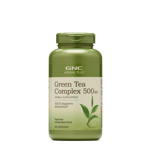 [BRSWGGQEOQMWAEL7] GNC Herbal Plus Green Tea Complex 500mg Supplement, Vegetarian, Supports Metabolism, 200 Servings