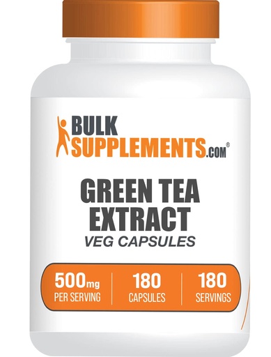 [BRSRMHA2CUNB6FA6] BulkSupplements.com Green Tea Extract Capsules - Green Tea Supplement, Green Tea Extract 500mg, Green Tea Pills - Vegan & Gluten Free, 1 Capsule per Serving, 180 Veg Capsules (Pack of 1)