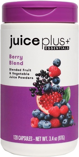 [BRSWYEITBF6AGCDJ] JuicePlus+ Berry Blend: with Concord Grape, Blueberry, Cranberry, and More - Whole Food Based, Vegan, Plant-Based Vitamins - Gluten-Free, Non-GMO, Kosher - 1 Bottle (60 Servings)