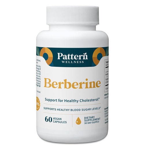 [BRSRMGAEOAPGEALH] Pattern Wellness Berberine Supplement with Organic Ceylon Cinnamon – Supports Metabolic Balance & Circulatory Wellness – Non-GMO, Vegan – 60 Capsules