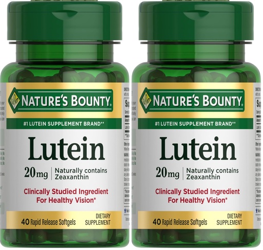 [BRSRACAZOUPWGFDP] Nature's Bounty Lutein Pills, Eye Health Supplements and Vitamins, Support Vision Health, 20 mg, 40 Softgels (Pack of 2)