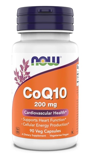 [BRSRAZATOQPGKADV] Now Supplements - CoQ10 (Coenzyme Q10) 200 mg, Supports Cardiovascular Health*, Kosher, Vegan 90 Vegetarian Capsules