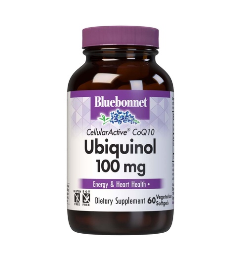 [BRSWIYQYAR7QG3TE] Bluebonnet Cellular Active CoQ10 Ubiquinol 100mg Powerful Antioxidant Energy & Heart Health Supplement for Women & Men - High Absorption Kaneka - Non-GMO Soy-Free - 60 Vegetarian Softgels