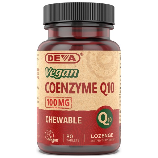 [BRSWKGIQO56QOGT2] DEVA Vegan Vitamins Coenzyme Q10 100mg - Potent & Affordable in One Bottle - Chewable, 90 Tablets, (Pack of 1)
