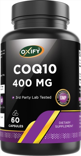 [BRSRGYD7DEGQGE3F] Oxify COQ10 400 mg | 60 Capsule | Gluten-Free, Non-GMO | Supplement Made in USA