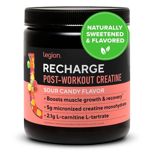 [BRSROED7DEMAOF3X] LEGION Recharge Post Workout Drink - Micronized Creatine Monohydrate Natural Post Workout Recovery Drink - Muscle Builder & Recovery Booster Post Workout Supplements (Sour Candy, 30 Servings)