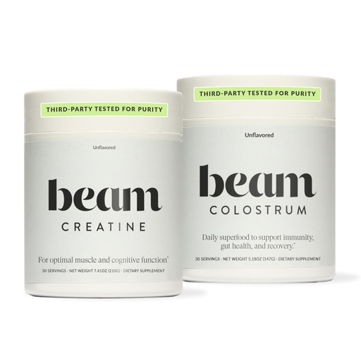 [BRSRECQHBANAY3L2] Beam Creatine + Colostrum Bundle – Micronized Creatine Monohydrate for Strength, Power & Recovery with Grass-Fed Bovine Colostrum for Immune, Gut Health & Muscle Support – Third-Party Tested