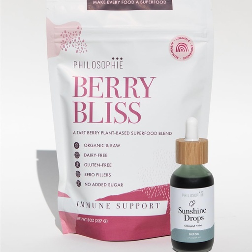 [BRSROEI6OIIRY3Q2] Philosophie Sunshine Drops & Berry Bliss Bundle - Liquid Chlorophyll & Superfood Powder Blend - All Natural Plant-Based 2pack