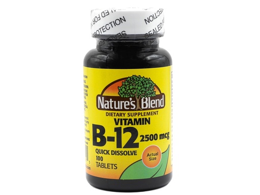 [BRSWIZ33OBYAG2LC] Nature`s Blend Vitamin B-12 2500mcg Tablets 100 ct