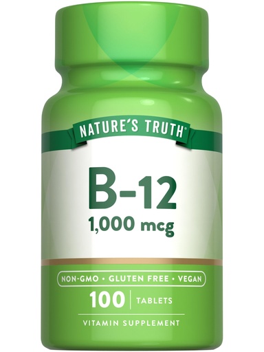 [BRSWECQ3A4IA4FA2] Nature's Truth Vitamin B12 1000 mcg Tablets | 100 Count | Vegan, Non-GMO & Gluten Free Supplement