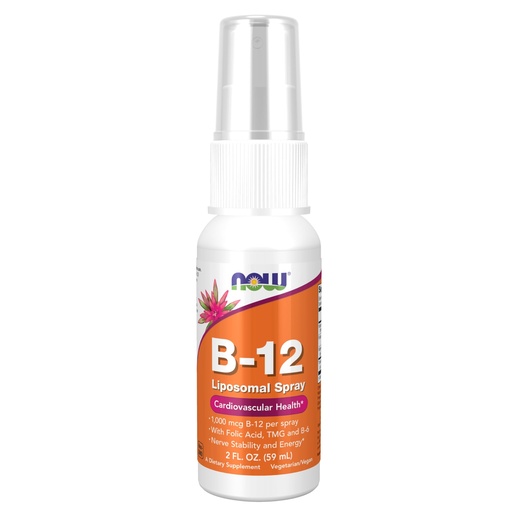 [BRSWIYT3CMOGCDY7] NOW Foods Supplements, Vitamin B-12 Liposomal Spray with Folic Acid, TMG and B-6, 2-Ounce