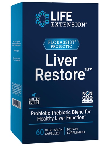 [BRSWYYD3CIBBACIZ] Life Extension FLORASSIST® Liver Restore™, Liver Health probiotics, prebiotics, Liver Support, Healthy Liver enzymes, Gluten-Free, Non-GMO, Vegetarian, 60 Capsules