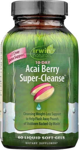 [BRSRMZY7C4PB6A3F] Irwin vocerals 10-Day Acai Berry Super Cleanse 60 Softgel