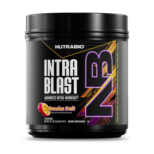 [BRSWKZATOQDGY2D6] NutraBio Intra Blast Bcaa Powder Amino Acid Supplement, Electrolyte & Hydration Blend, Intra, Pre Workout & Muscle Recovery, 20g Eaa Amino Acids Powder, 5g Glutamine- Passion Fruit, 30 Serving