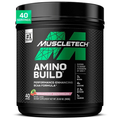 [BRSWYFQNOIFWO3TU] MuscleTech | BCAA Amino Acids + Electrolyte Powder | 7g of BCAAs + Electrolytes Support | Build Lean Muscle & Boost Endurance | Strawberry Watermelon | 593 grams | 40 servings
