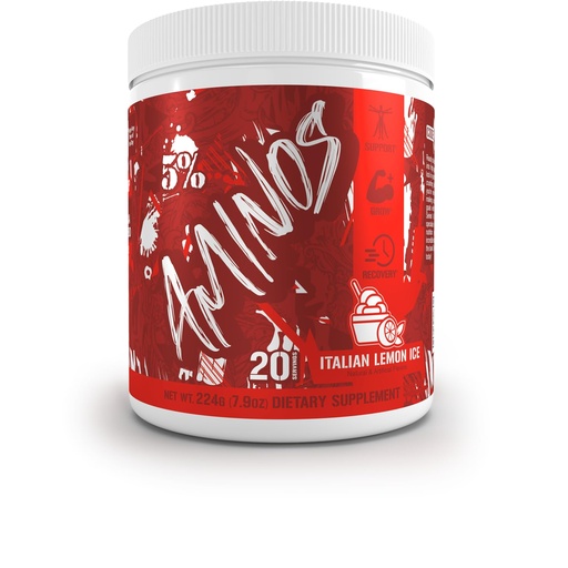 [BRSRAZT4AQORUADP] 5% Nutrition Code Red Aminos BCAA & EAA Post Workout Recovery Powder | Full Spectrum Essential Amino Acid Complex for Men & Women (Italian Lemon Ice)