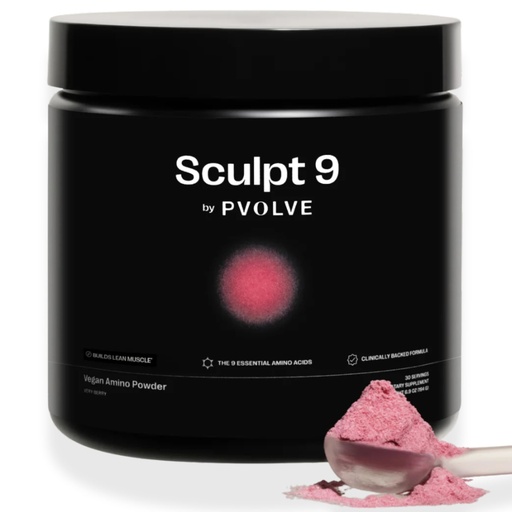 [BRSREBALO4NBO2A3] PVOLVE Sculpt 9 EAA & BCAA Powder for Women | Very Berry Flavor | Essential Amino Acids Supplement for Lean Muscle, Recovery & Strength | Non-GMO